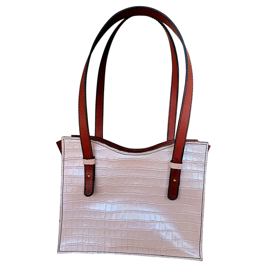 Bolso Andrelet Spanish Villa | Cuero Natural Grabado Cocodrilo | Colambre